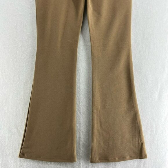 H&M Bell Bottom Pants Women's Sz S Brown Seamless Slim Fit Flare Leg Stretch - Picture 9 of 13